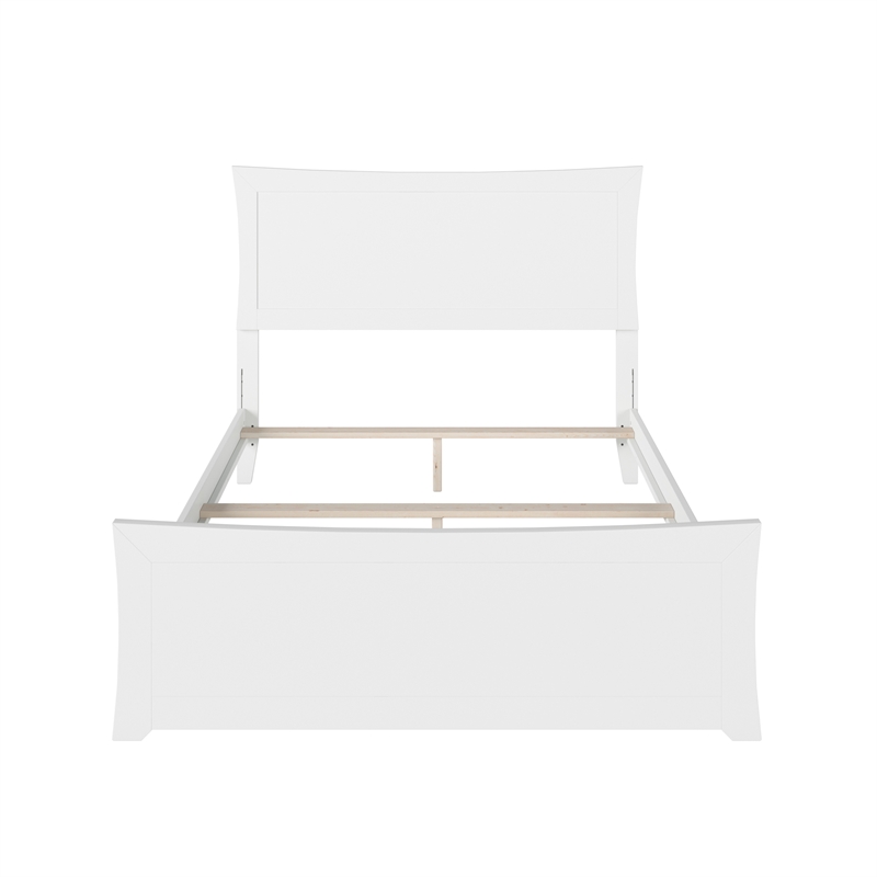 AFI Metro Full Solid Wood Bed with Footboard with USB Charger in White