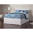 AFI Metro Solid Wood Full Bed and Footboard with Storage Drawers in White