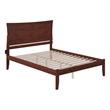AFI Metro Queen Solid Wood Platform Bed with USB Charging Station in Walnut