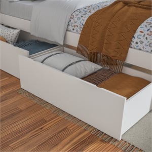 AFI Urban Twin Full Solid Wood Bed Drawers in White (Set of 2)