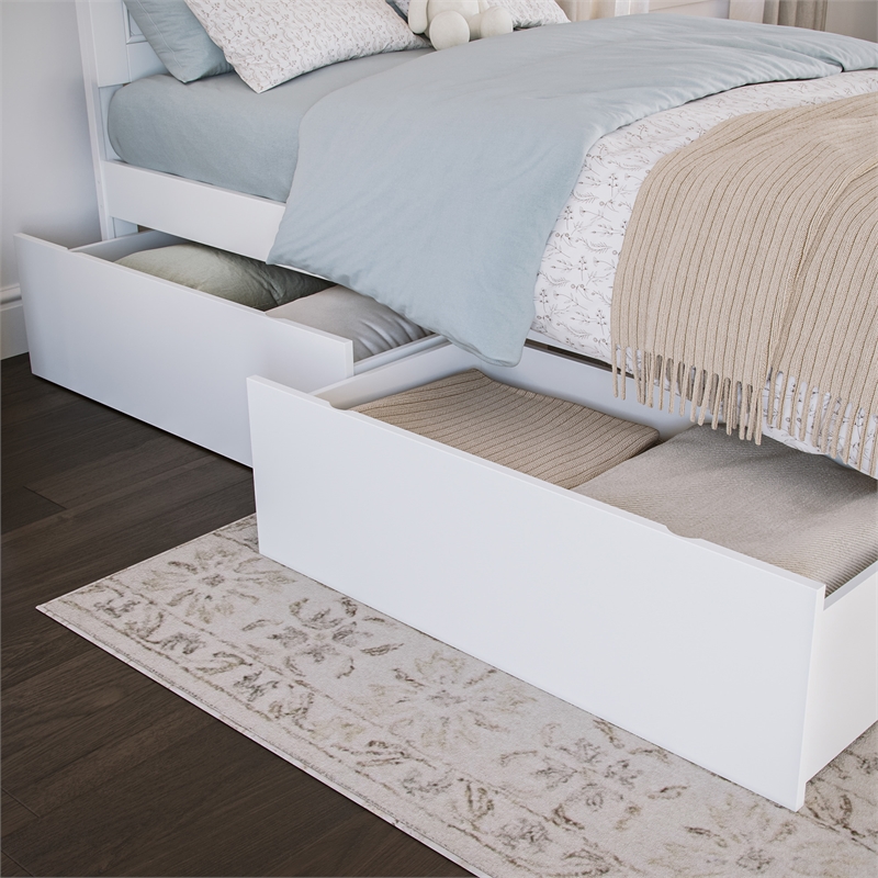 AFI Urban Twin Full Solid Wood Bed Drawers in White (Set of 2)
