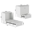 Nantucket Twin Wood Murphy Bed Chest with Mattress and Built-in Charger in White