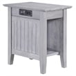 AFI Nantucket Solid Wood Side Table with Device Charger in Driftwood