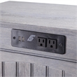 AFI Nantucket Solid Wood Side Table with Device Charger in Driftwood
