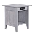 AFI Nantucket Solid Wood End Table with Charger in Driftwood