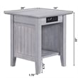 AFI Nantucket Solid Wood End Table with Charger in Driftwood