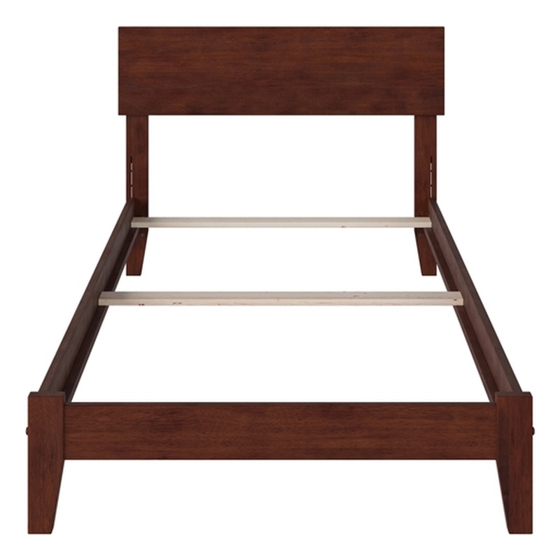 Orlando Twin XL Solid Wood Foundation Bed in Walnut