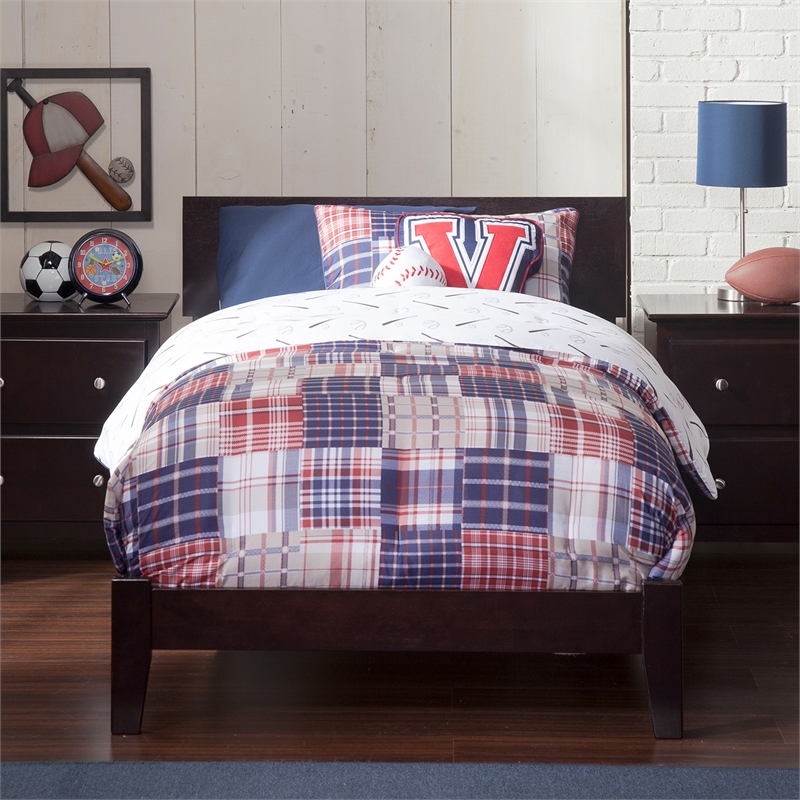 Orlando Twin Solid Wood Foundation Bed in Espresso