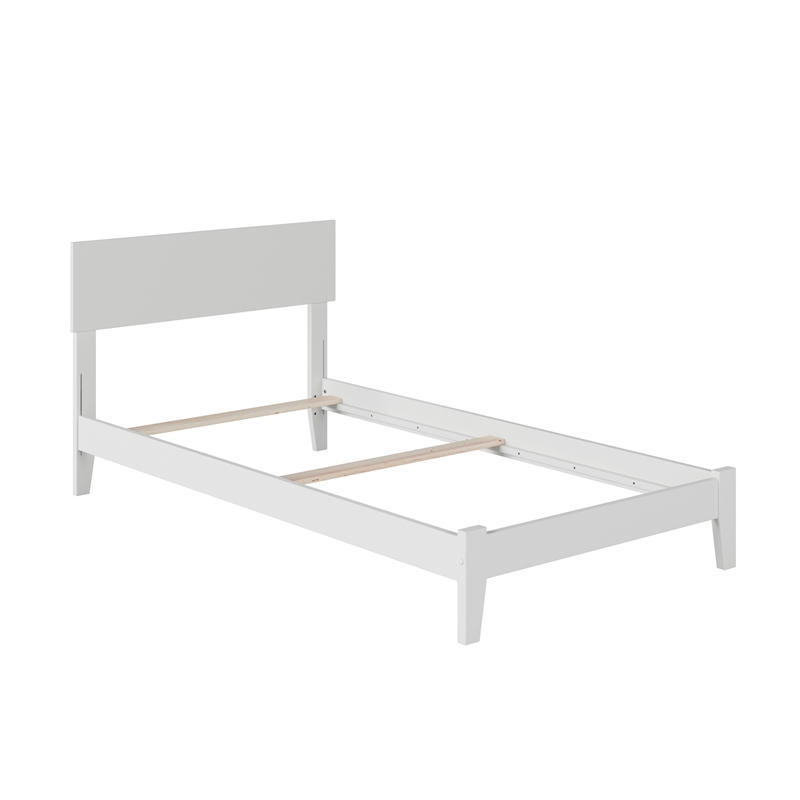Orlando Twin Solid Wood Foundation Bed in White