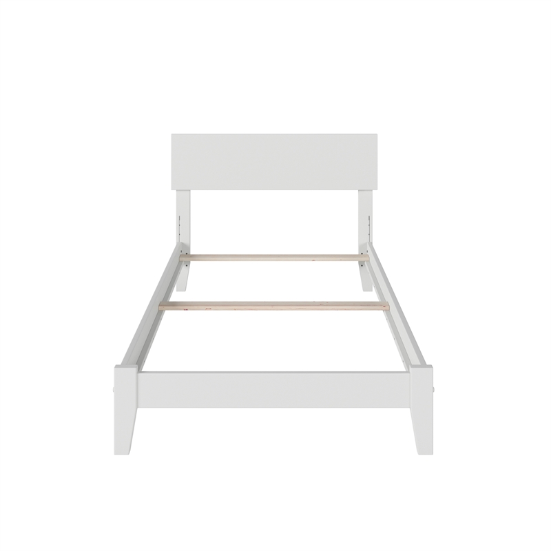 Orlando Twin Solid Wood Foundation Bed in White