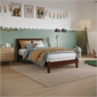 Orlando Twin Solid Wood Foundation Bed in Walnut