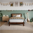 Orlando Twin Solid Wood Foundation Bed in Walnut