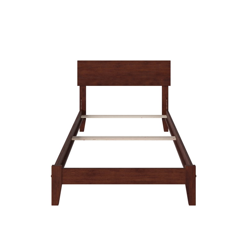 Orlando Twin Solid Wood Foundation Bed in Walnut