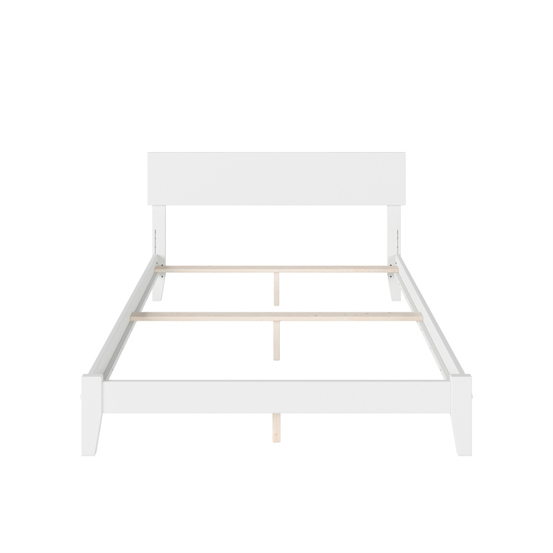 Orlando Full Solid Wood Foundation Bed in White