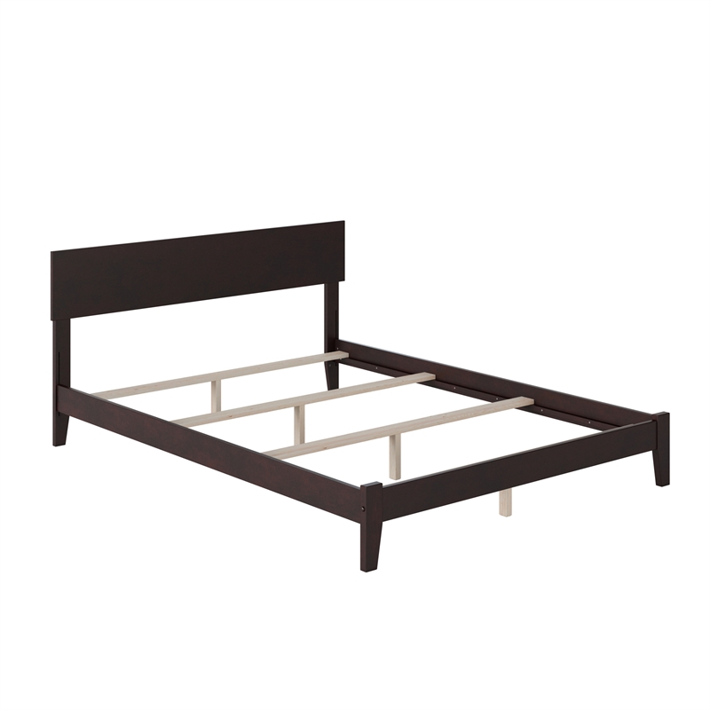 Orlando Queen Solid Wood Foundation Bed in Espresso