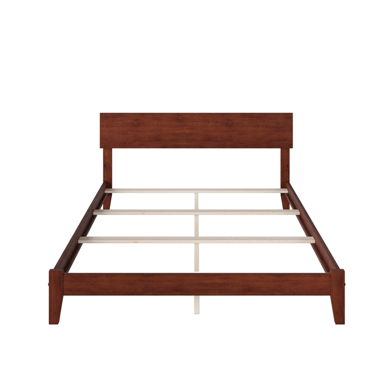 Orlando Queen Solid Wood Foundation Bed in Walnut
