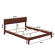 Orlando Queen Solid Wood Foundation Bed in Walnut