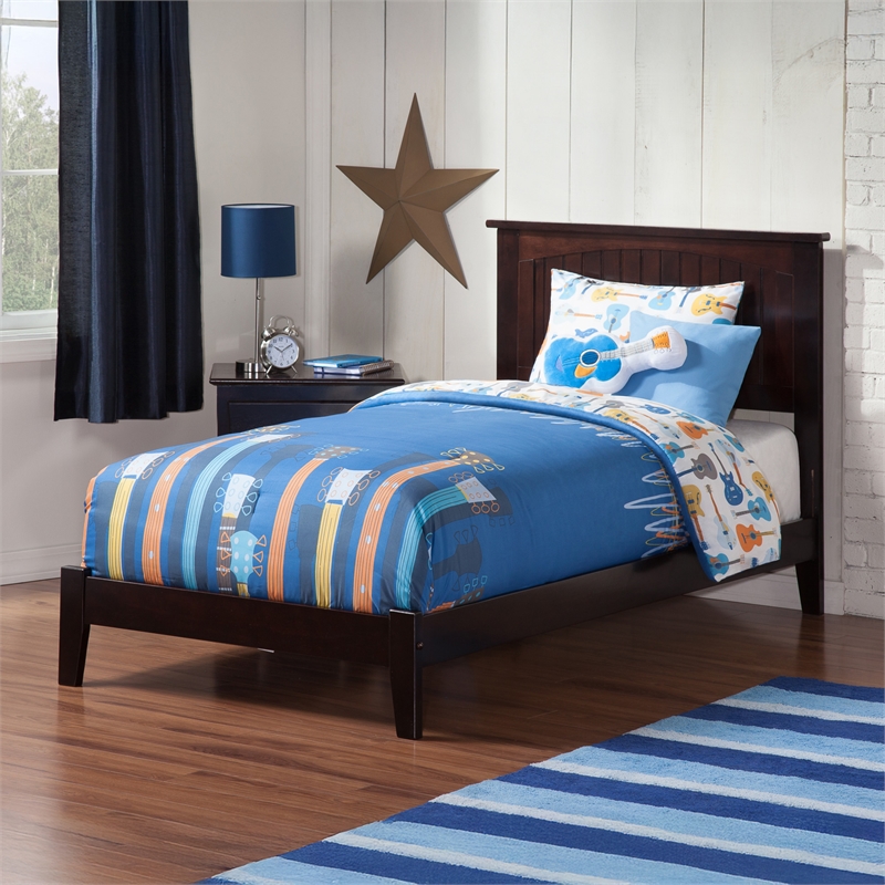 Nantucket Twin Solid Wood Foundation Bed in Espresso