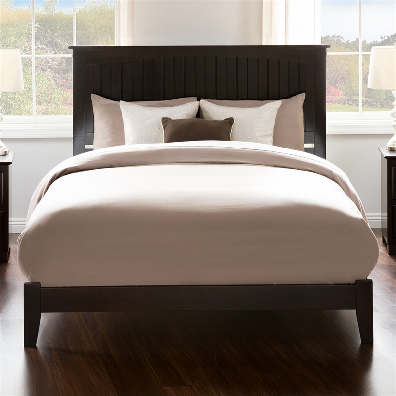 Nantucket King Solid Wood Foundation Bed in Espresso