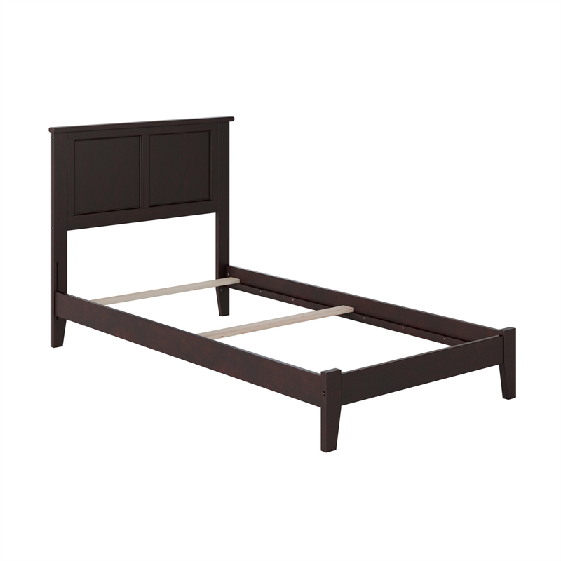 Madison Twin Solid Wood Foundation Bed in Espresso