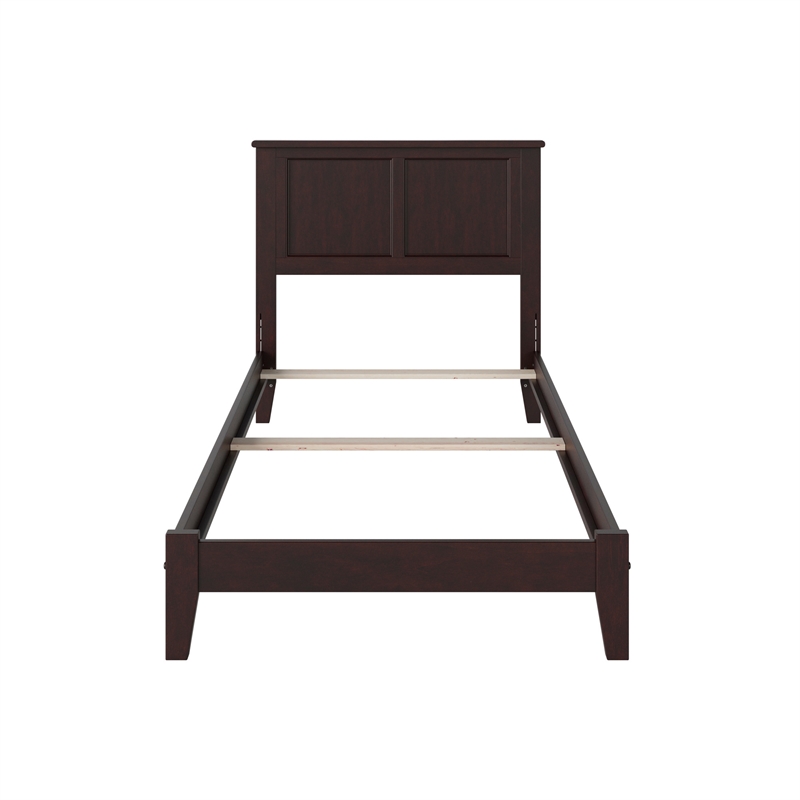 Madison Twin Solid Wood Foundation Bed in Espresso