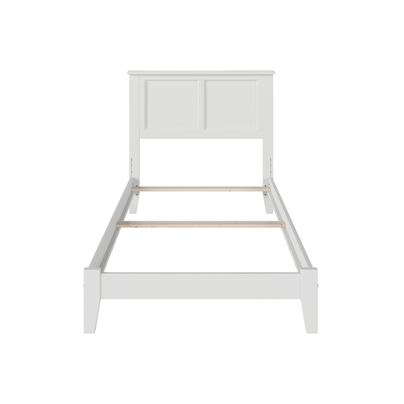 Madison Twin Solid Wood Foundation Bed in White