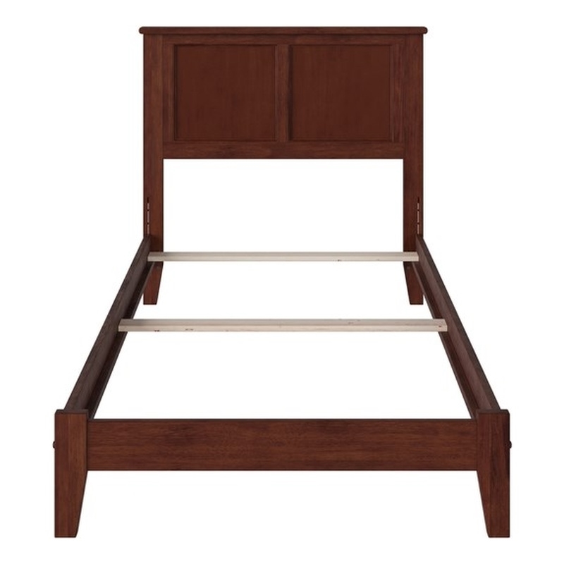 Madison Twin Solid Wood Foundation Bed in Walnut
