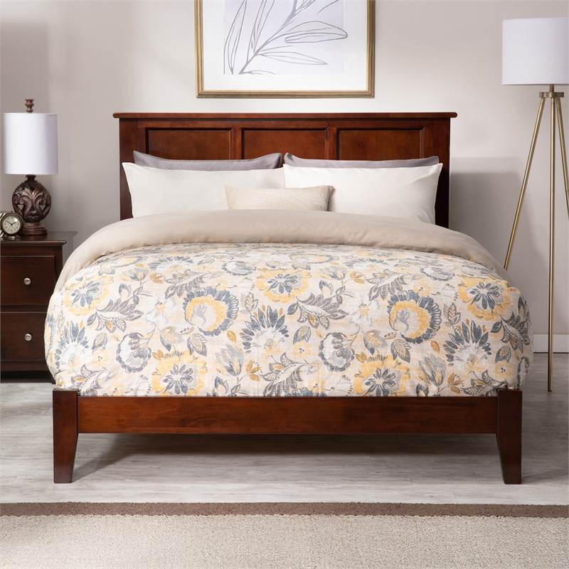 Madison Full Solid Wood Foundation Bed in Walnut