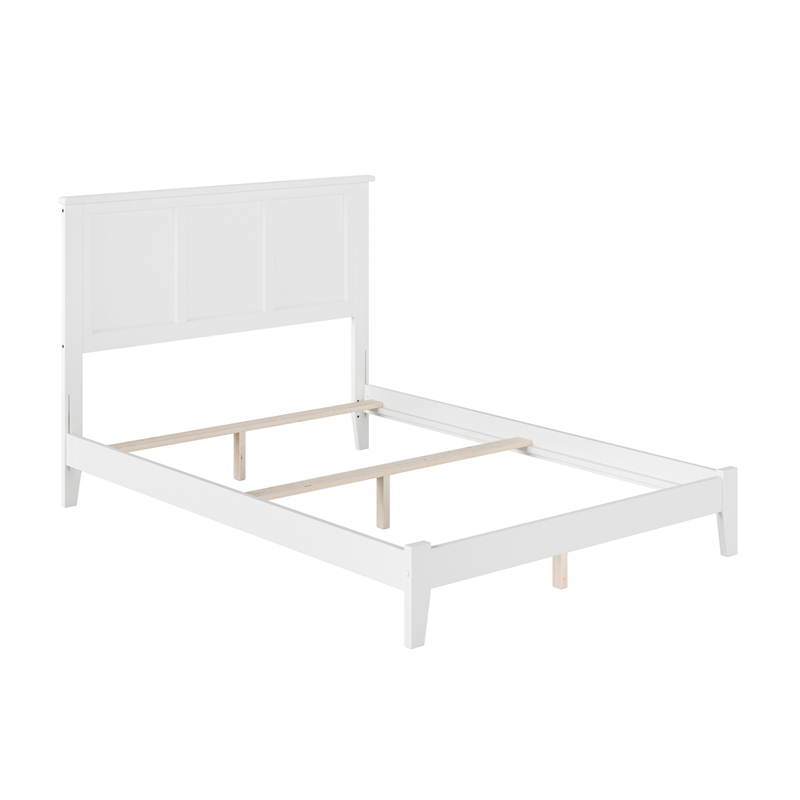 Madison Queen Solid Wood Foundation Bed in White