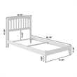 Mission Twin XL Solid Wood Foundation Bed in White
