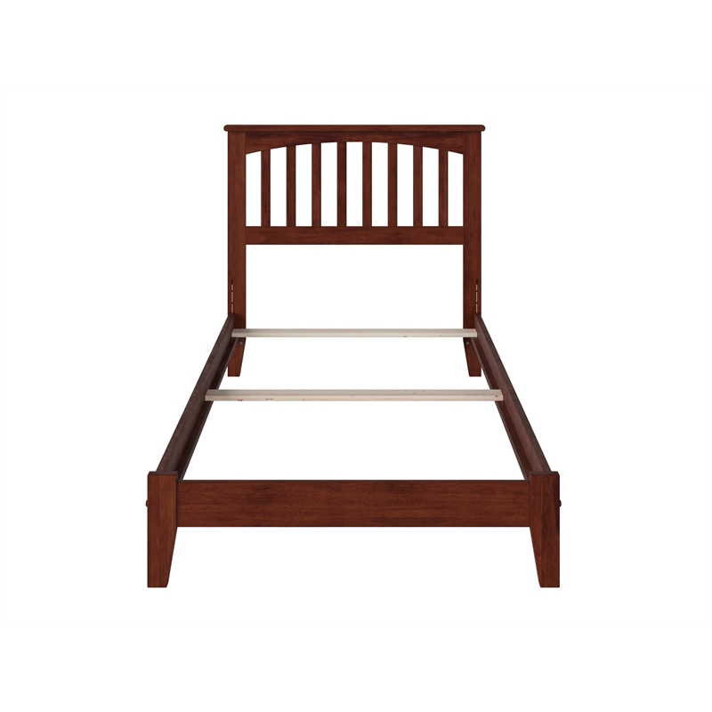 Mission Twin XL Solid Wood Foundation Bed in Walnut