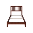 Mission Twin XL Solid Wood Foundation Bed in Walnut