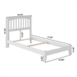 Mission Twin Solid Wood Foundation Bed in White