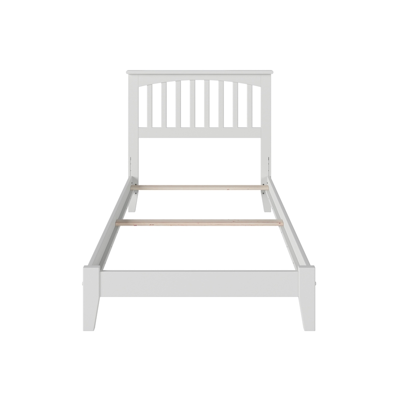Mission Twin Solid Wood Foundation Bed in White