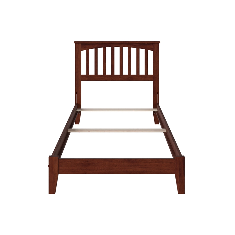 Mission Twin Solid Wood Foundation Bed in Walnut