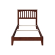 Mission Twin Solid Wood Foundation Bed in Walnut