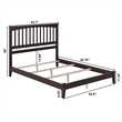 Mission Queen Solid Wood Foundation Bed in Espresso