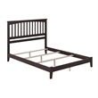 Mission Queen Solid Wood Foundation Bed in Espresso
