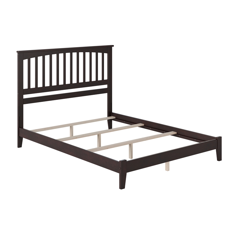 Mission King Solid Wood Foundation Bed in Espresso