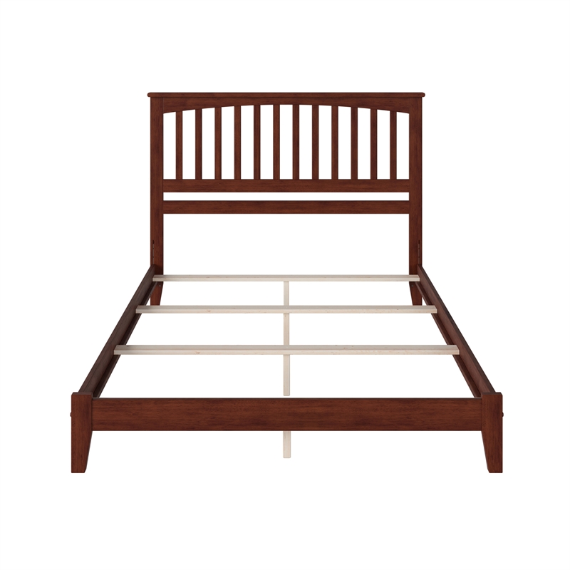 Mission King Solid Wood Foundation Bed in Walnut