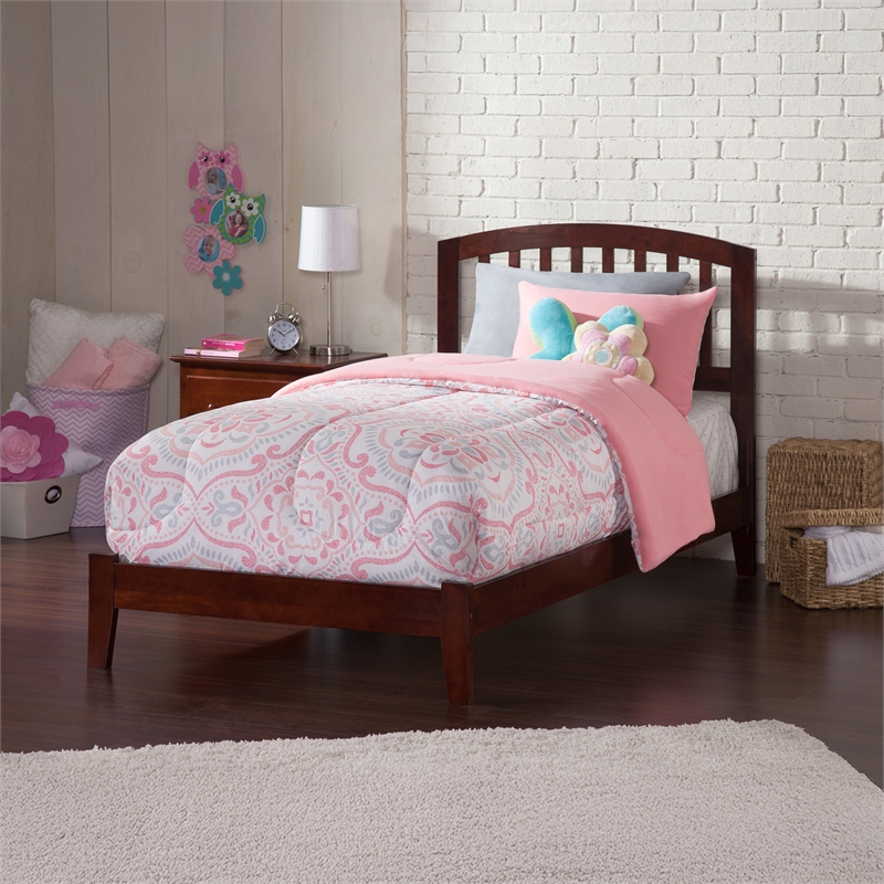 Richmond Twin Solid Wood Foundation Bed in Walnut