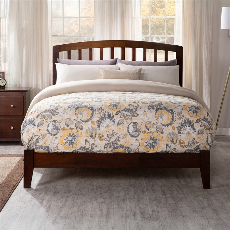 Richmond Full Solid Wood Foundation Bed in Walnut