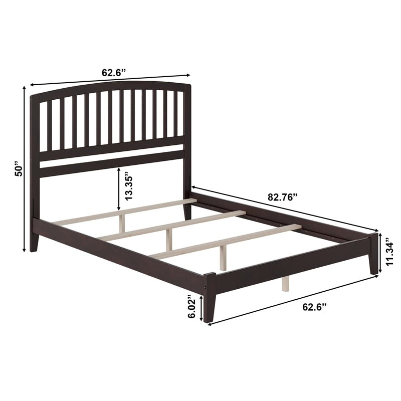 Richmond Queen Solid Wood Foundation Bed in Espresso