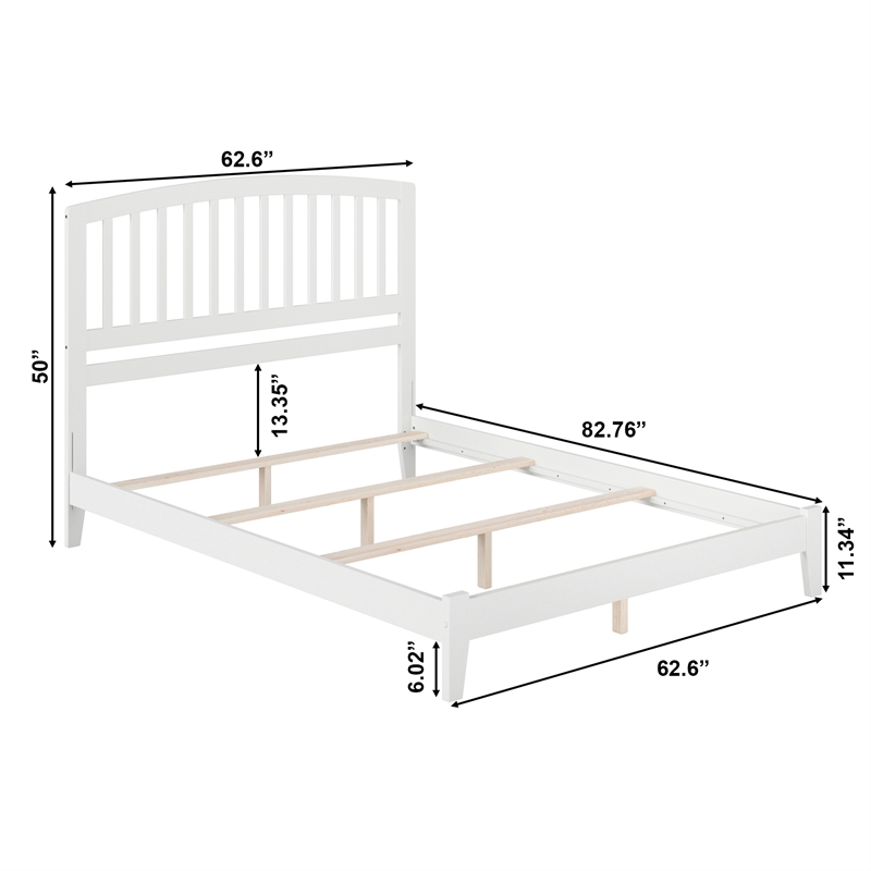 Richmond Queen Solid Wood Foundation Bed in White