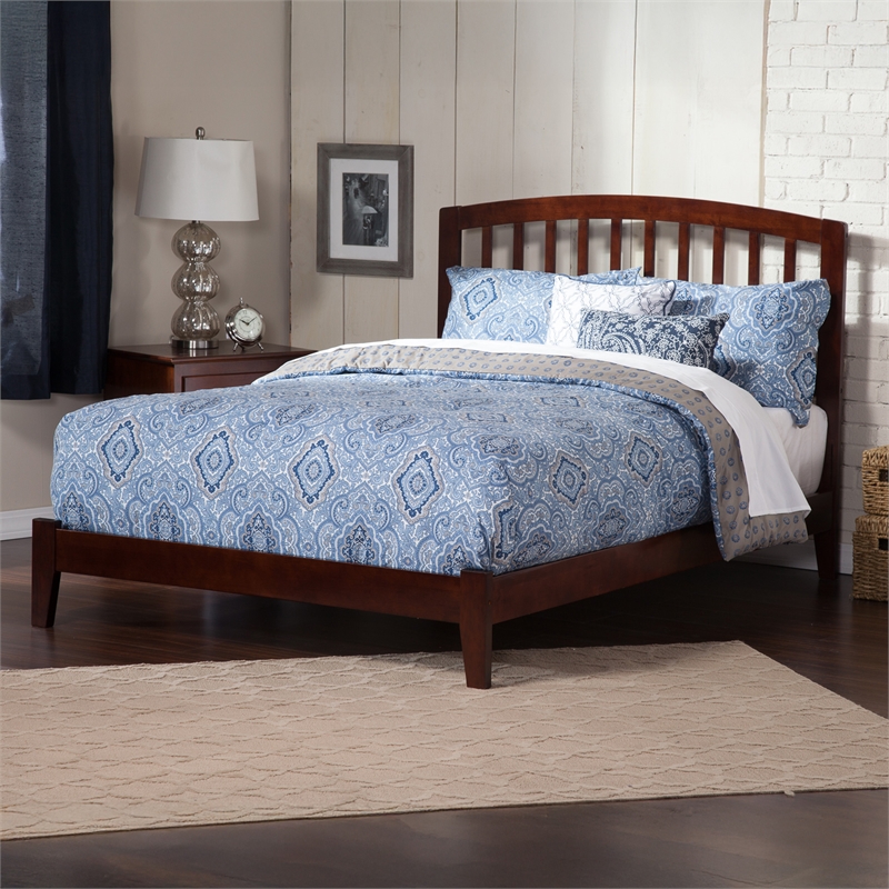 Richmond King Solid Wood Foundation Bed in Walnut