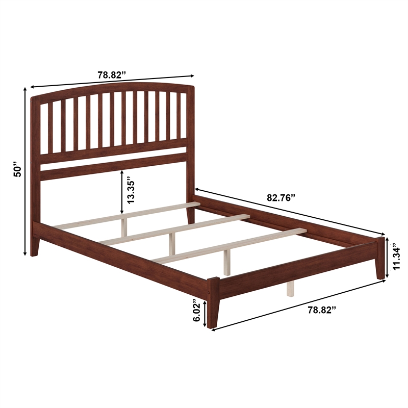 Richmond King Solid Wood Foundation Bed in Walnut