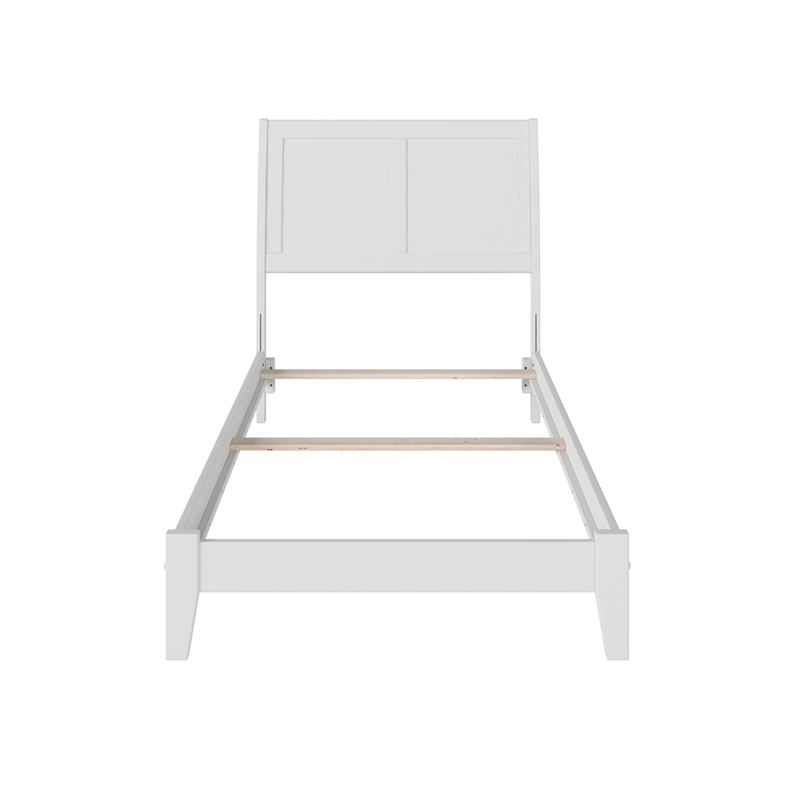Portland Twin Solid Wood Foundation Bed in White
