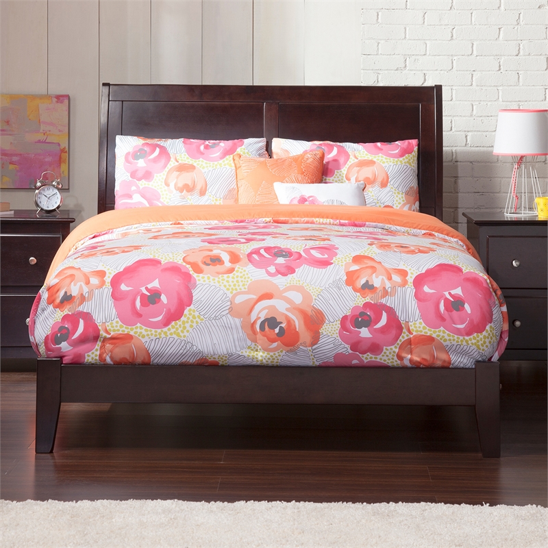 Portland Full Solid Wood Foundation Bed in Espresso