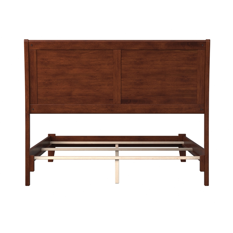 Portland Full Solid Wood Foundation Bed in Walnut