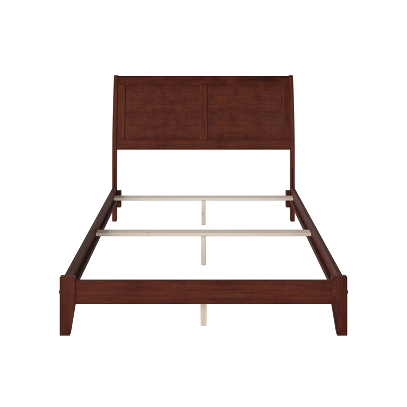 Portland Full Solid Wood Foundation Bed in Walnut